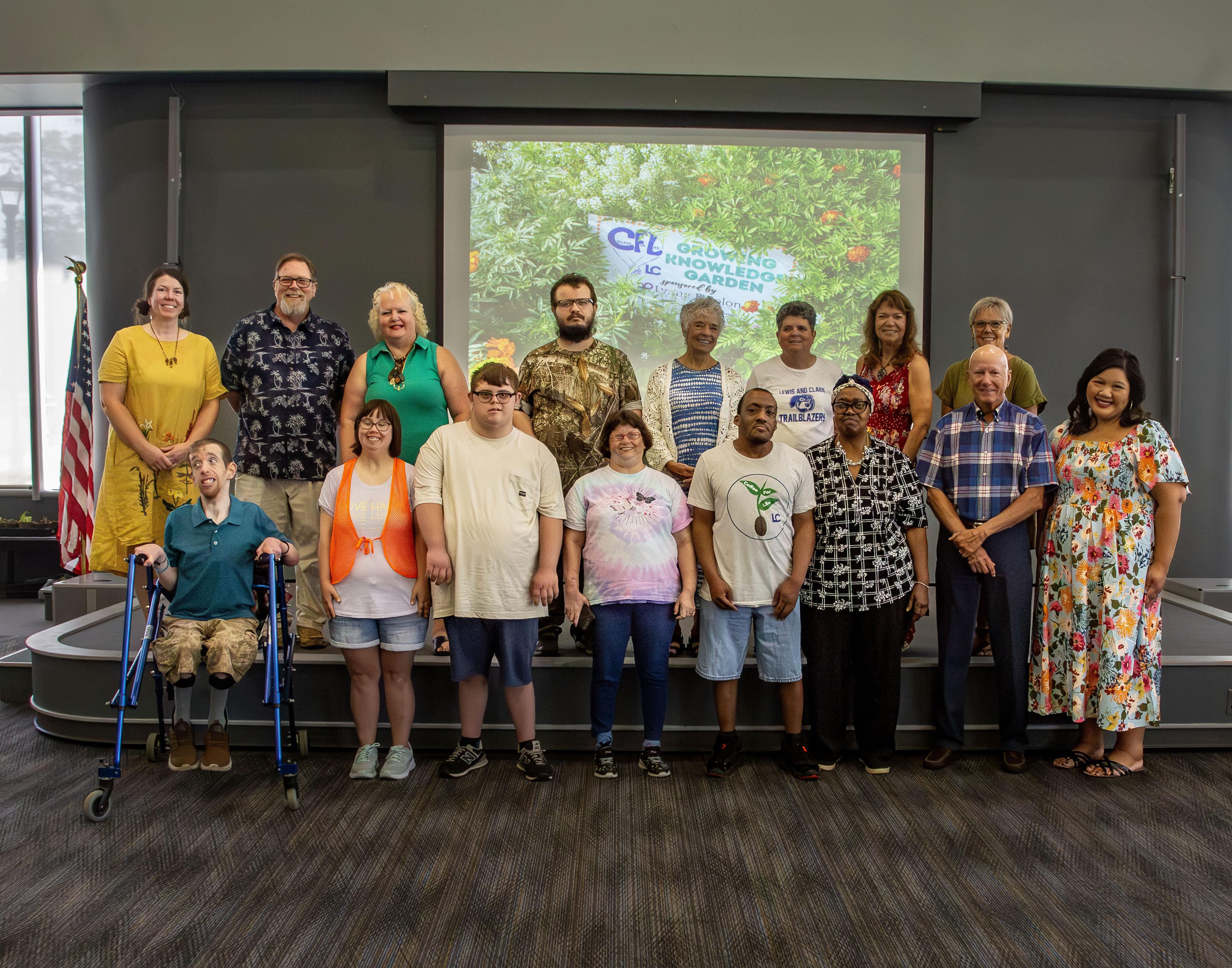 In the front row, from left to right, are Joshua Powell, Samantha Kichline, Jacob Lakin, Shannon Hartwick, Jailaron Rogers, Shirley Rogers, Bob Biarkis and Roselyn Ellington. In the back row, from left to right, are Katie Piper, Norman Fabry, Tammy Powell, Jonathan Durr, Meg Solon, Mary McNamee, Nancy Horrell and Kathyrn Biarkis. JAN DONA/L&C MARKETING & PR