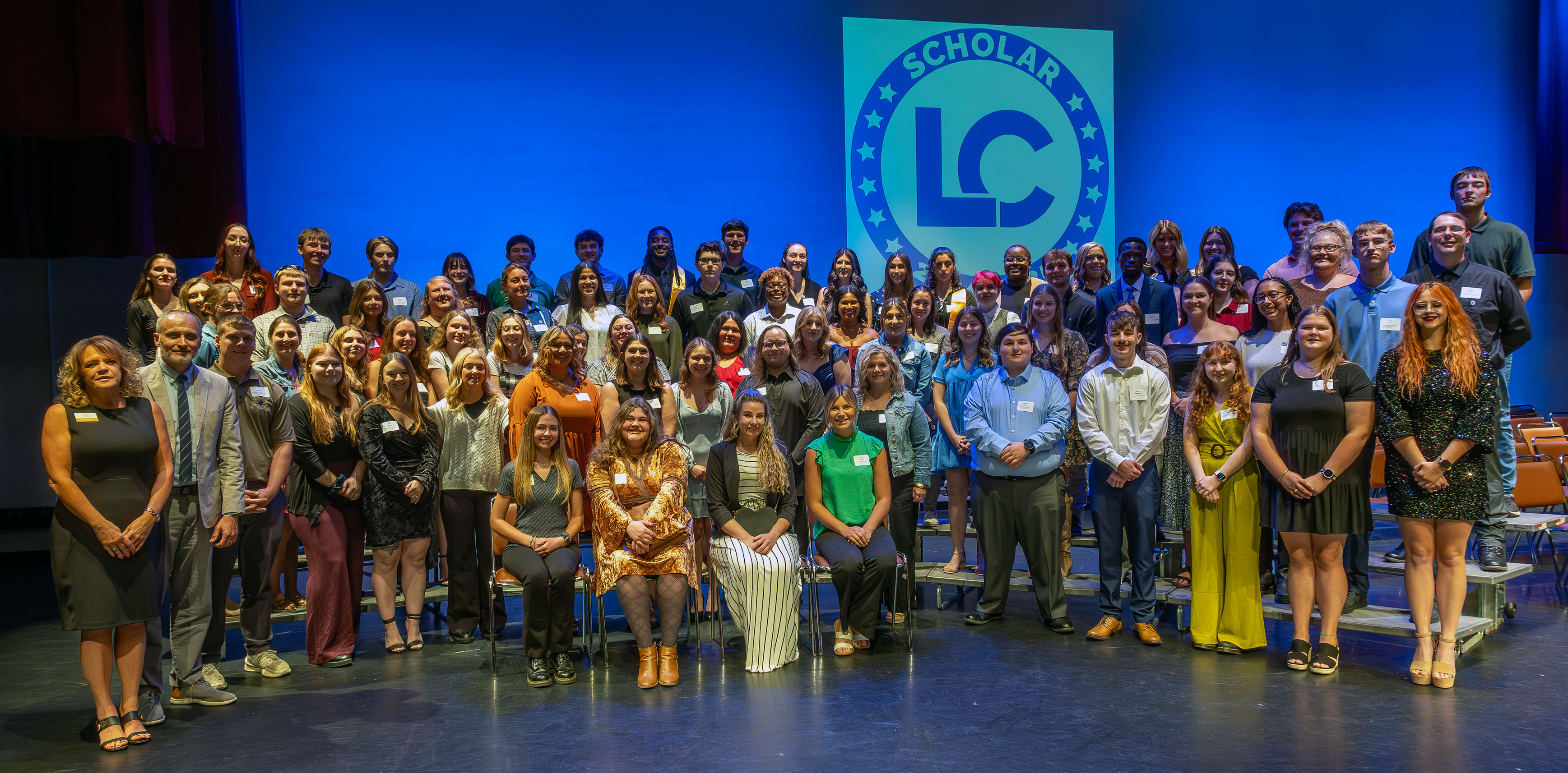 Scholarship awardees and Phi Theta Kappa International Honor Society students pose for a group photo at the 2024 Scholars and Donors Ceremony. JAN DONA/L&C MARKETING & PR