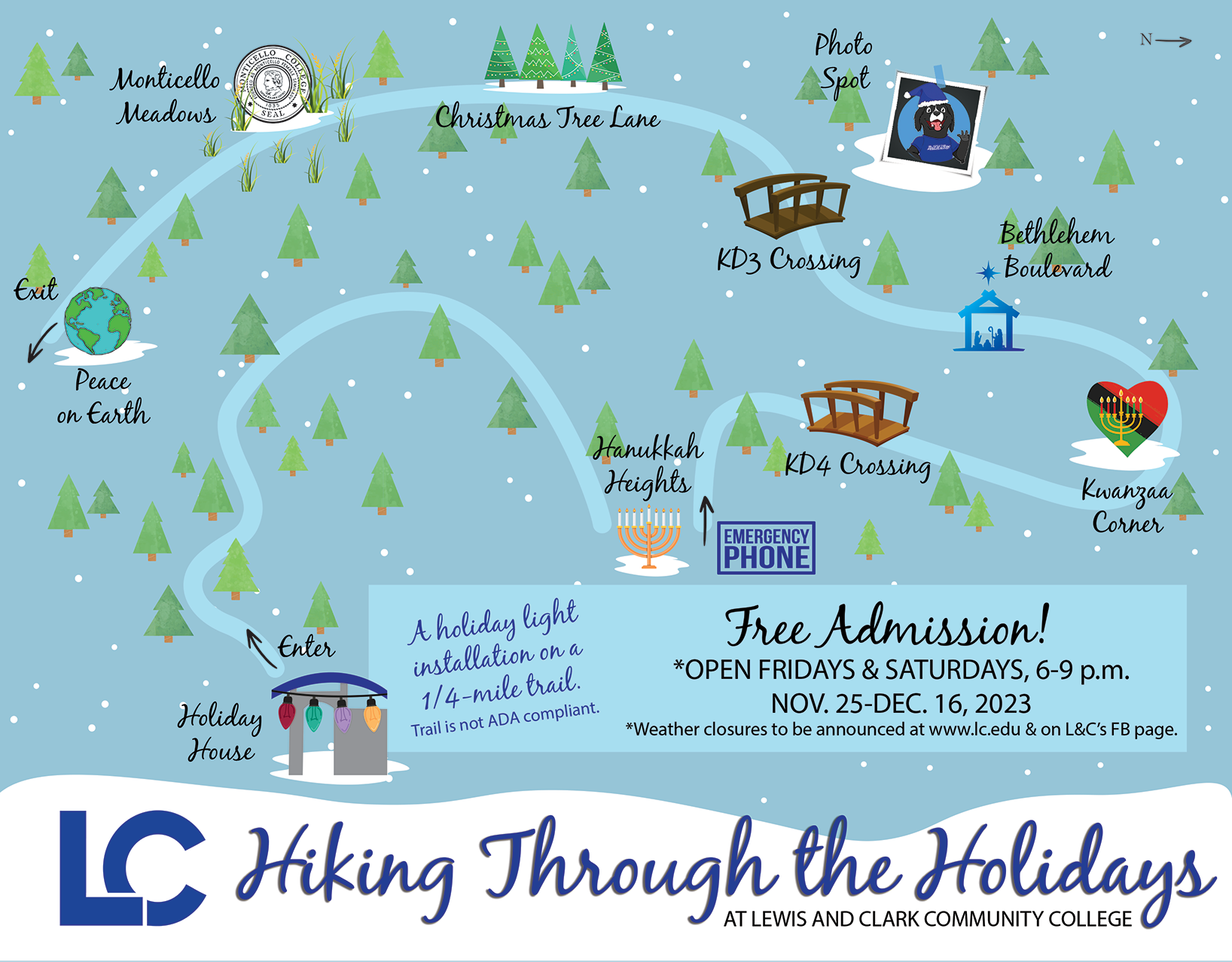 Hiking Through the Holidays map