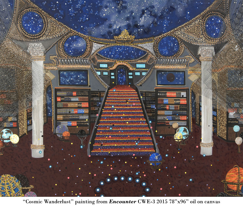 “Cosmic Wanderlust” painting from Encounter CWE-3 2015 78”x96” oil on canvas