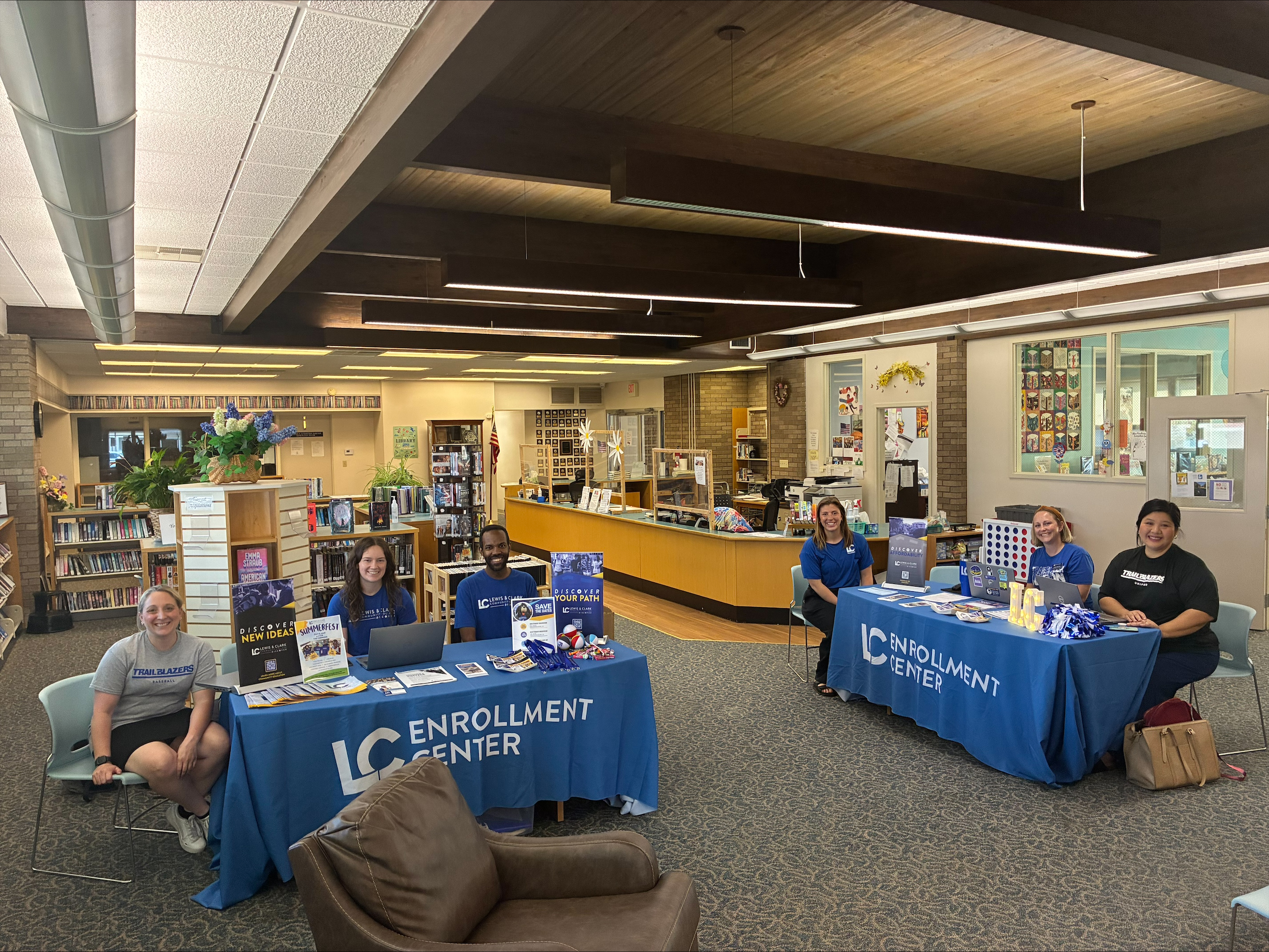 LC team members set up at the Staunton Library for their first stop of the Summer Road Trip on June 10.  