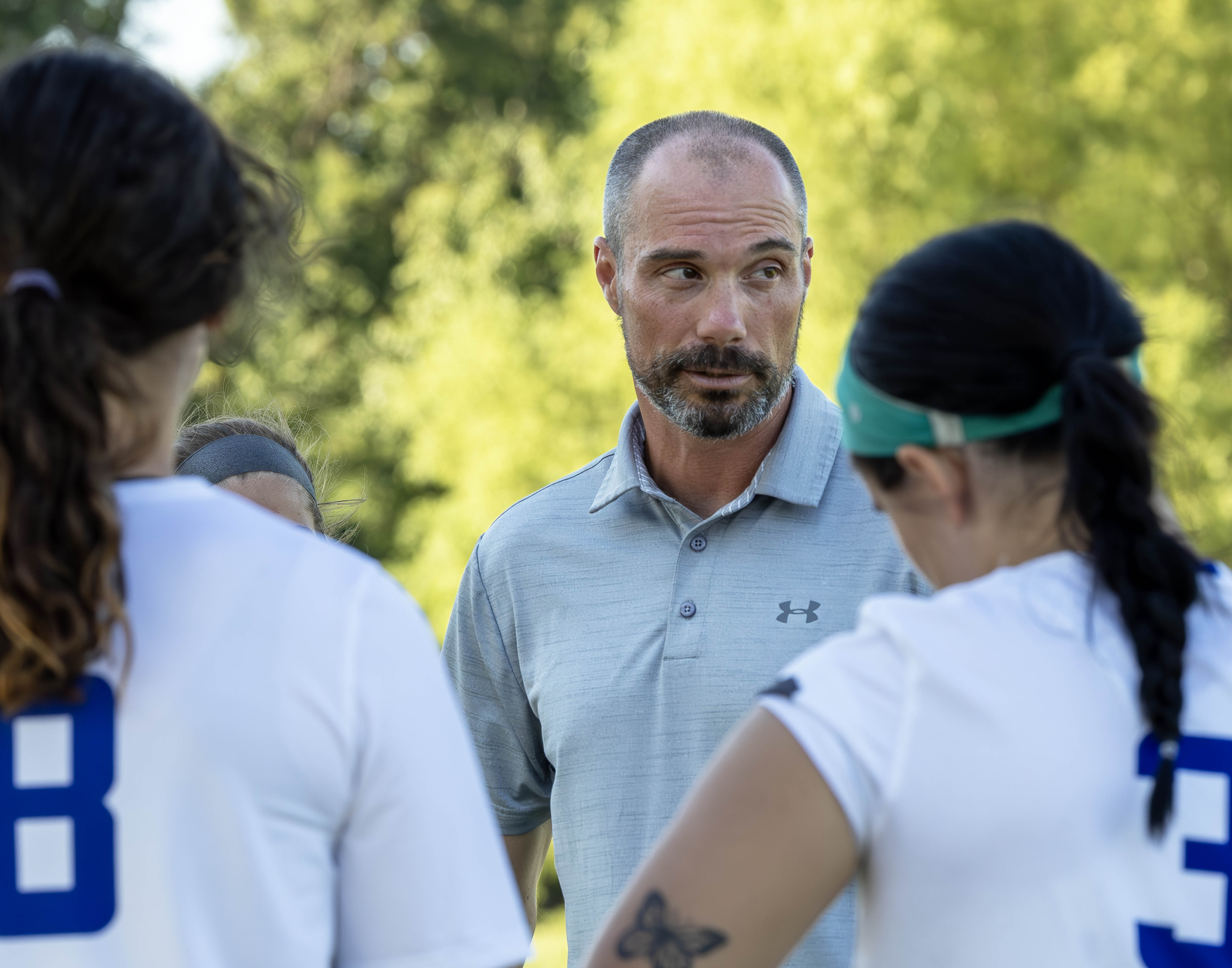 Trailblazers Women’s Soccer Heach Coach Justin Bernaix, seen here coaching his team during a game last fall, will join EliteFT for a youth Soccer Camp July 31-Aug. 3 at Tim Rooney Stadium. Photo by Jan Dona/L&C MARKETING & PR