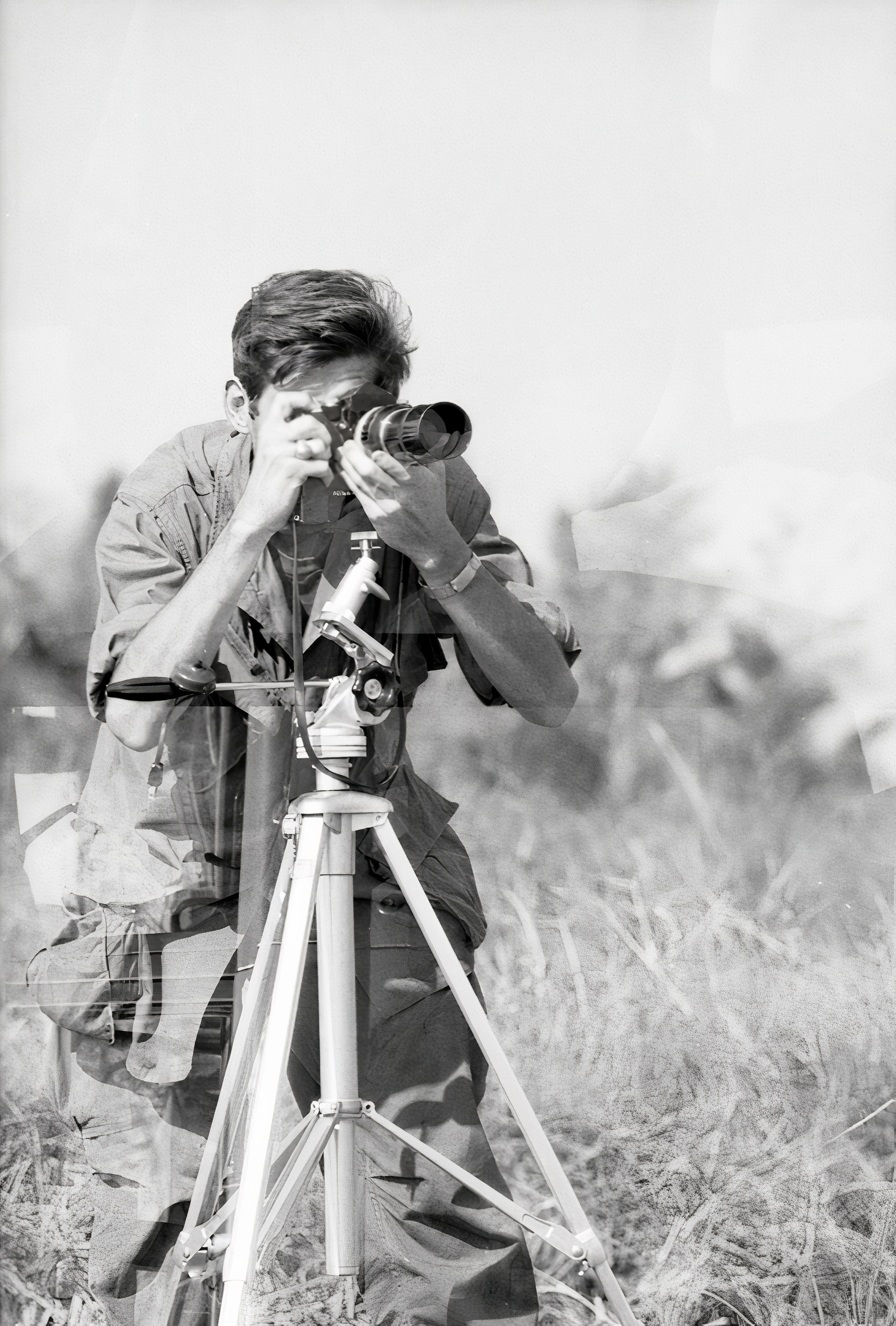 Robert J. Ellison is seen shooting in the field in Vietnam, where he covered the war as a civilian photographer for Newsweek and Times magazines. Photos courtesy of the Wisconsin Veterans Museum