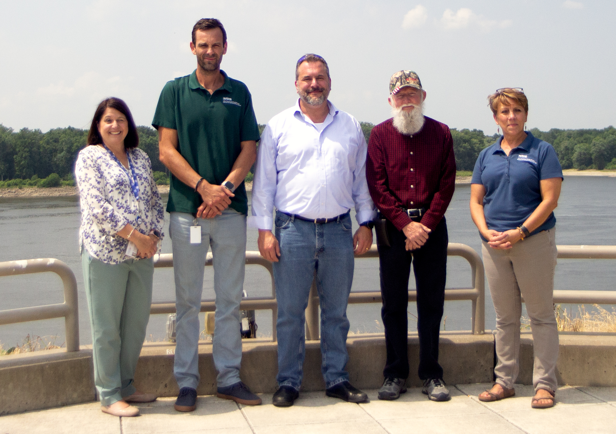 From left: Melissa Erker, Director of Government and Community Relations at the Phillips 66 Wood River Refinery; Tony Dell, NGRREC Ecologist; Brian Blowers, Director of ESG Standards and Frameworks at Phillips 66; Bob McClellan, Mississippi River Confluence Foundation Board; Paige Mettler-Cherry, Director of Operations and Strategic Initiatives at NGRREC.