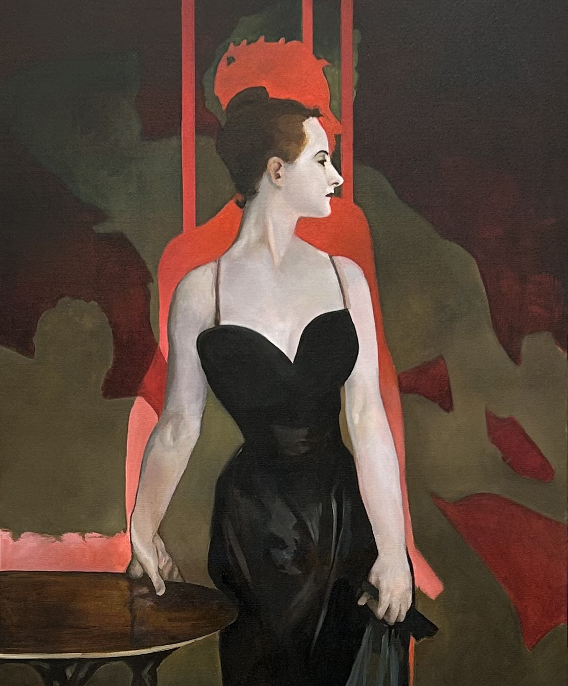 Assistant Professor of Art Jordan Walker’s “Madame X (after Sargent) and Laocoon,” Oil on Canvas, 24 x 48 inches, 2023