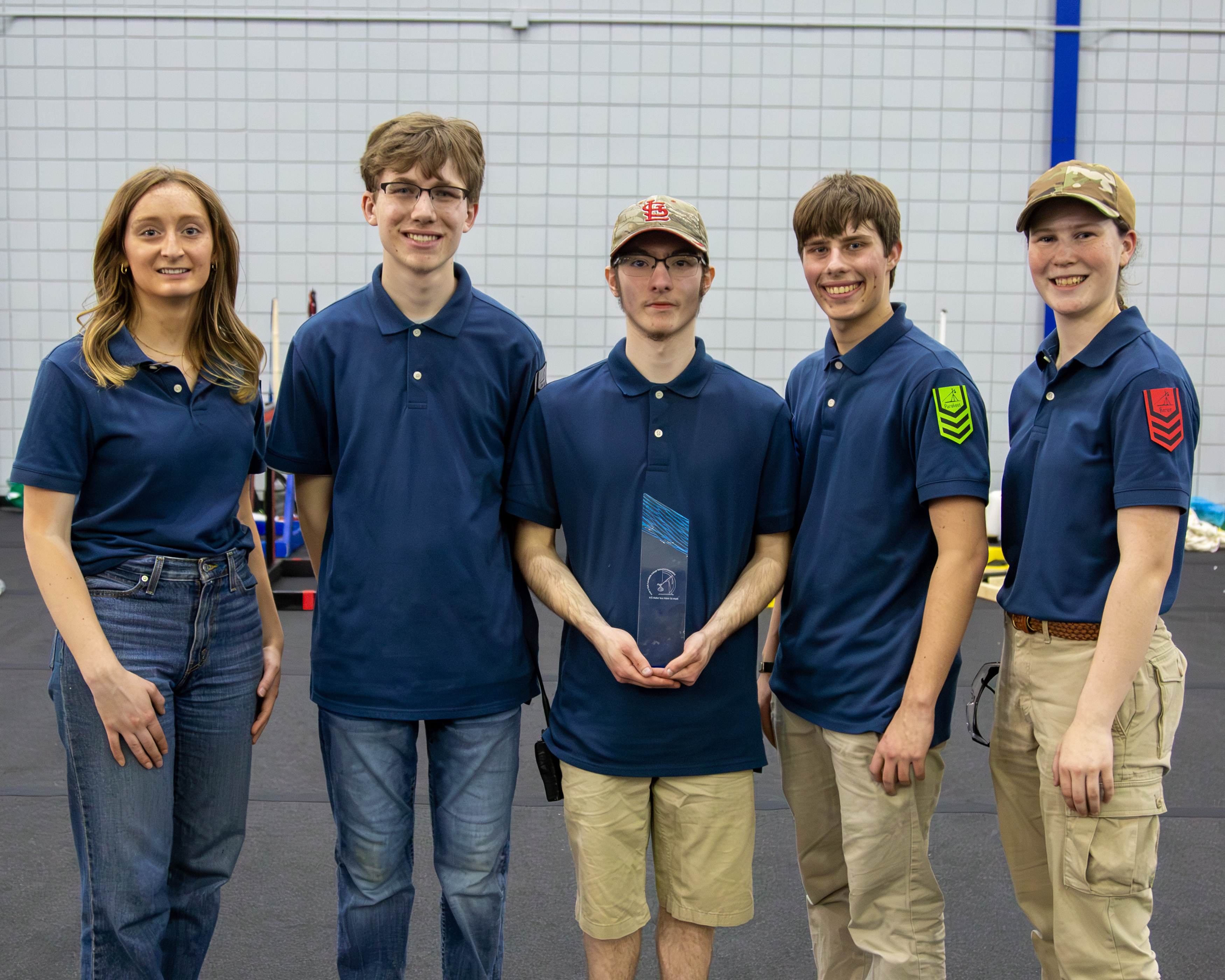 Team M3, a group of area homeschool students, finished first in this year’s reporting competition. From left to right are Caroline Blaymaier, Blake Schaper, Eli Hawk, Jacob Schaper and Abi Zimmerman.