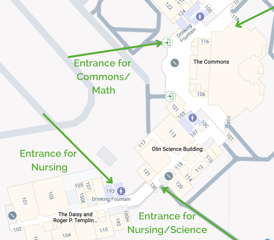 Preferred entrance for the Commons or Nursing