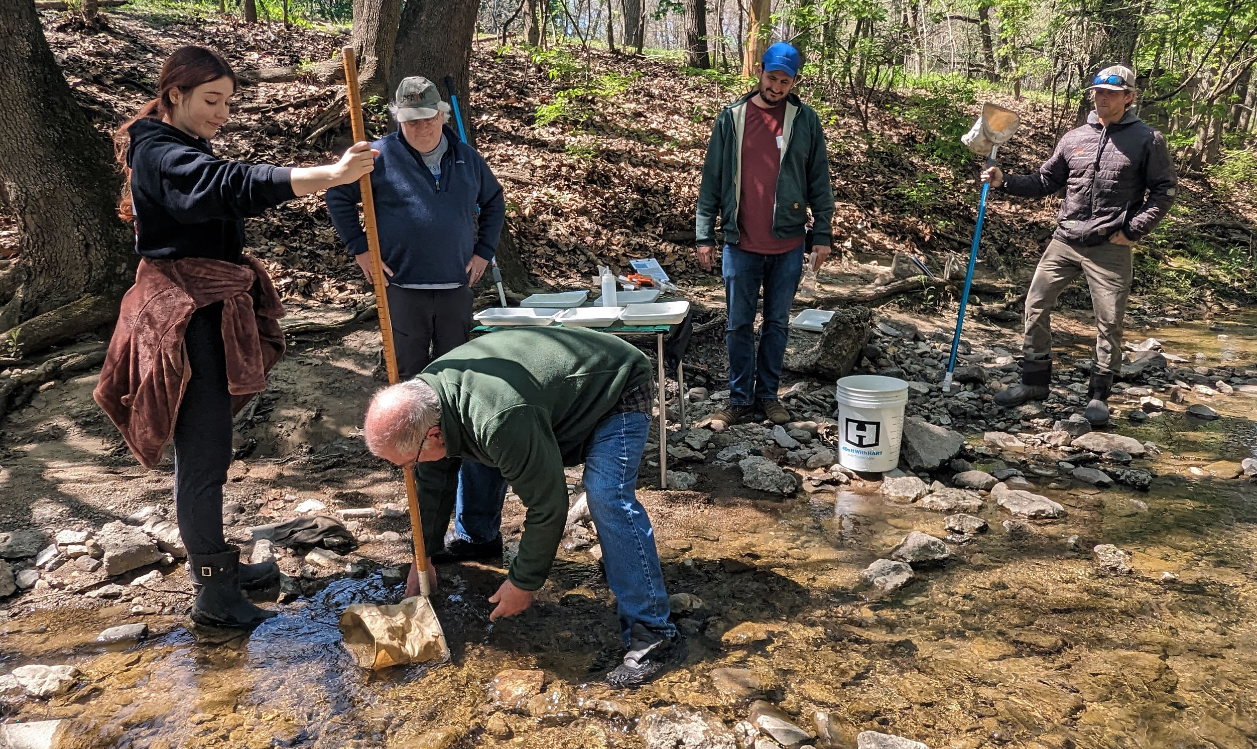 Illinois RiverWatch volunteers participate in a training session. Photo provided by NGRREC