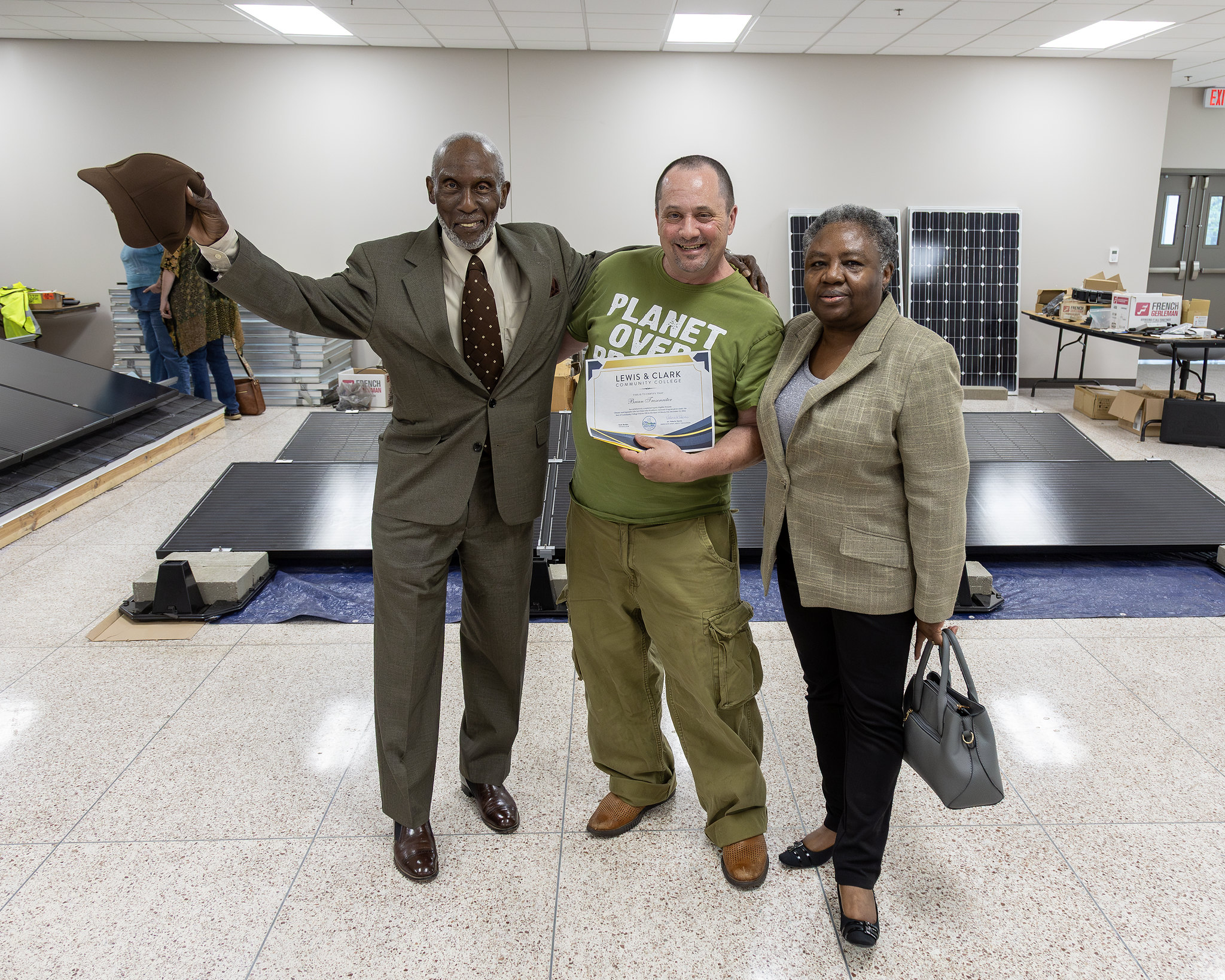 Lewis and Clark Community College’s Adult Education program celebrated students graduating from their Solar Technology Training program on April 25, 2025 at the Scott Bibb Center. Photo by Jan Dona, LC Marketing/PR. 
