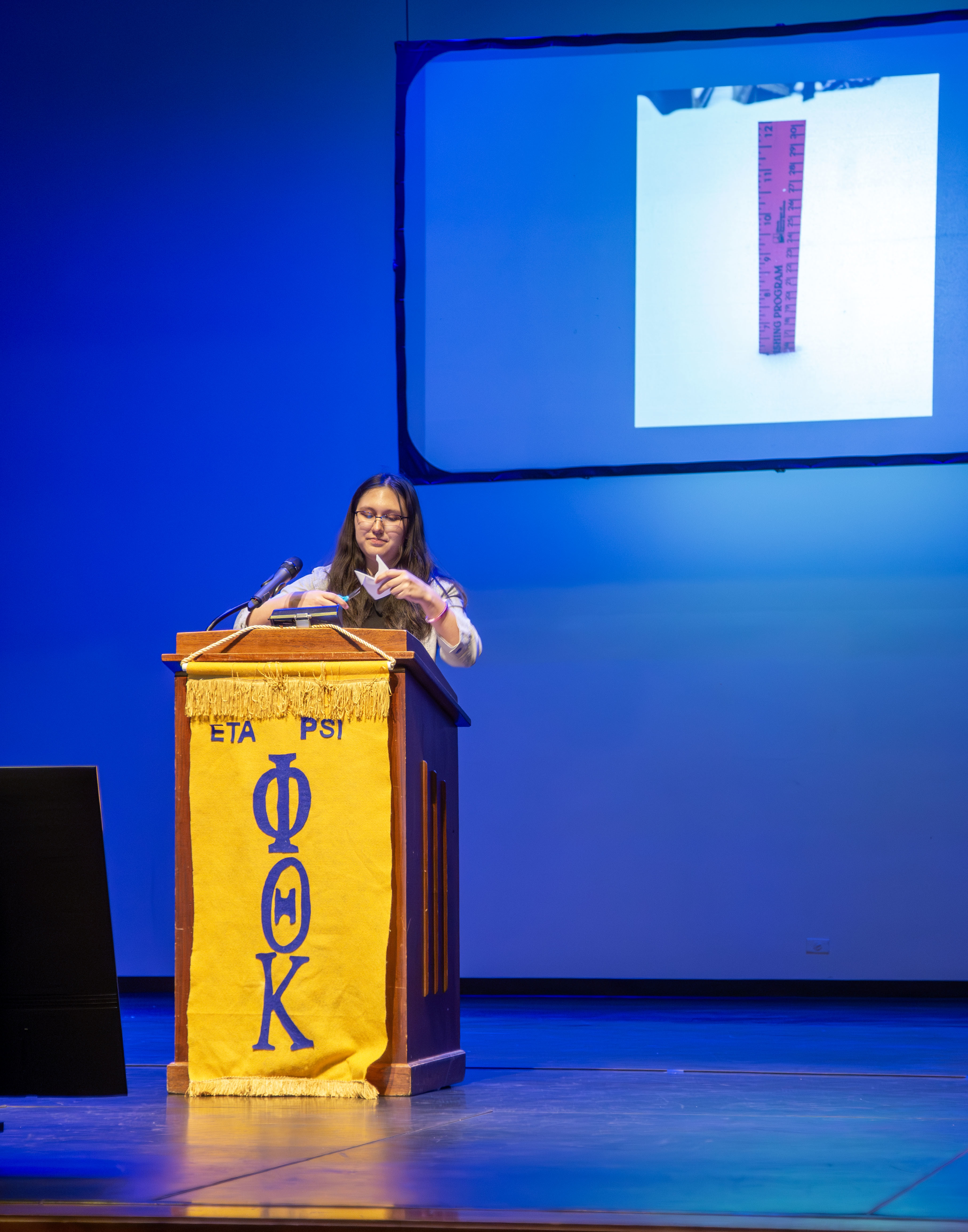 Dual credit student Kimberly Price, of Civic Memorial High School, won first place in the 2026 “You Have a Voice!” humanities speech contest with her speech called “Snowflakes.” Photo by Laura Inlow, LC Marketing & PR