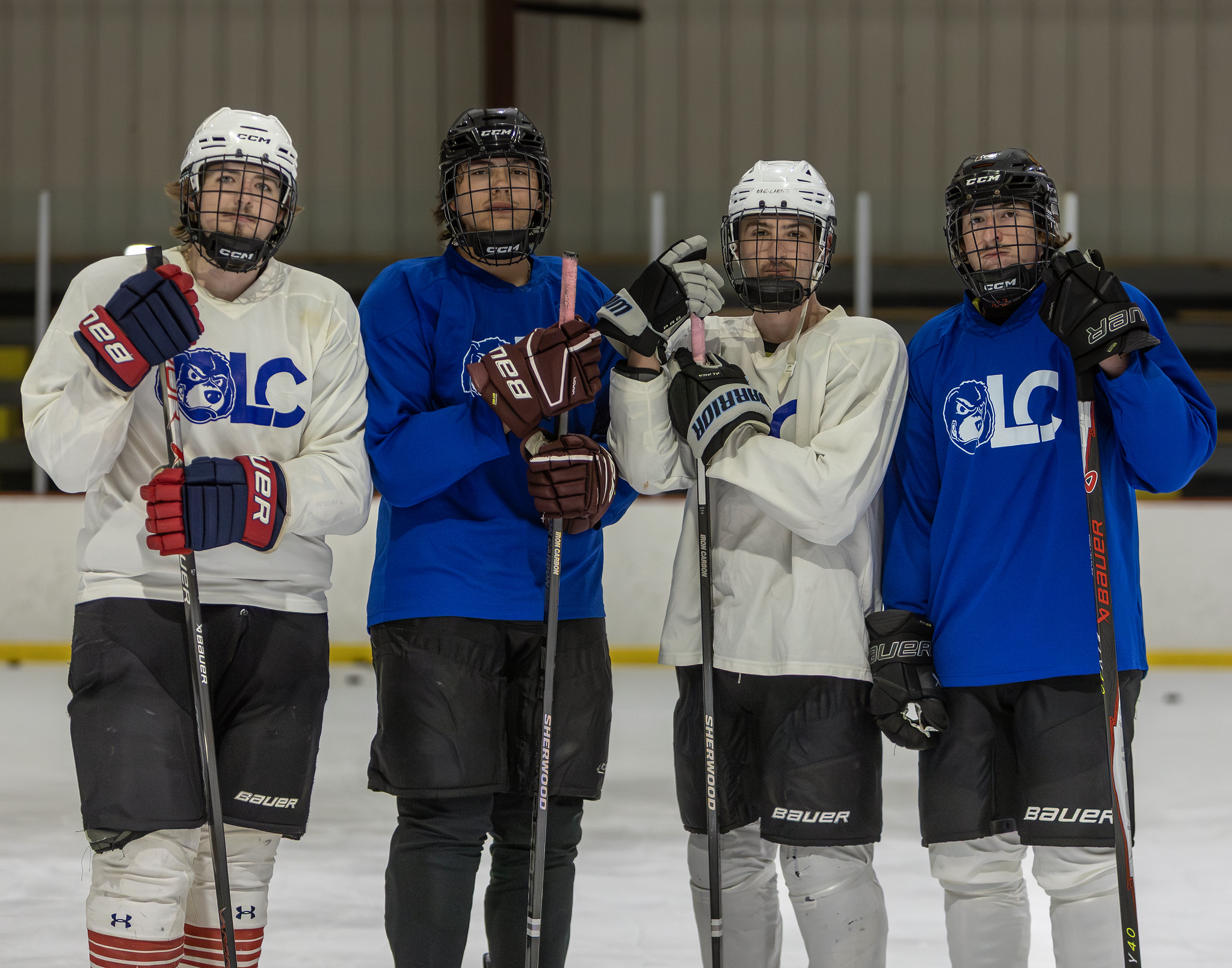 Among the Trailblazers to hit the ice this fall are (l to r) Alem Gabrovic, Ashton Burdick, Cam Gillen and Elliott Owens. Photo by Jan Dona, LC Marketing/PR.